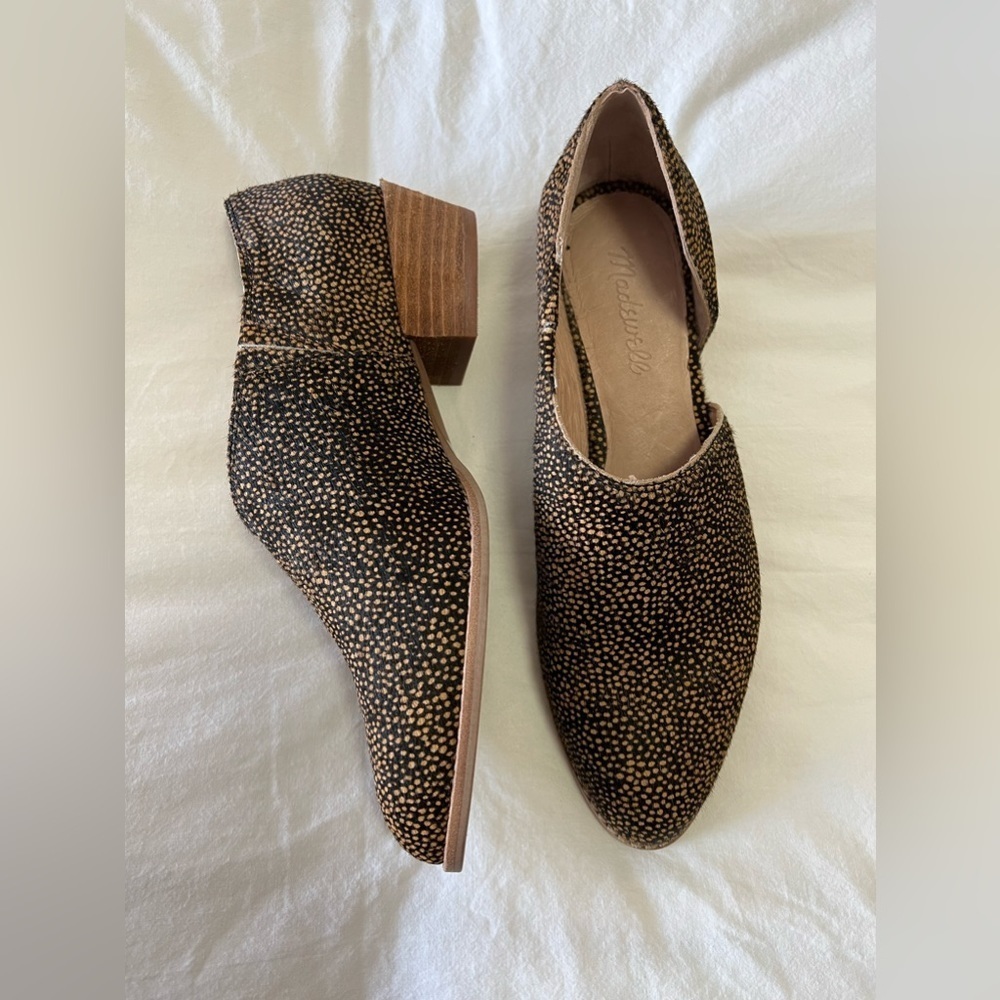 Madewell | Lucie Bootie Asymmetric | Spotted Half Calf Size 8